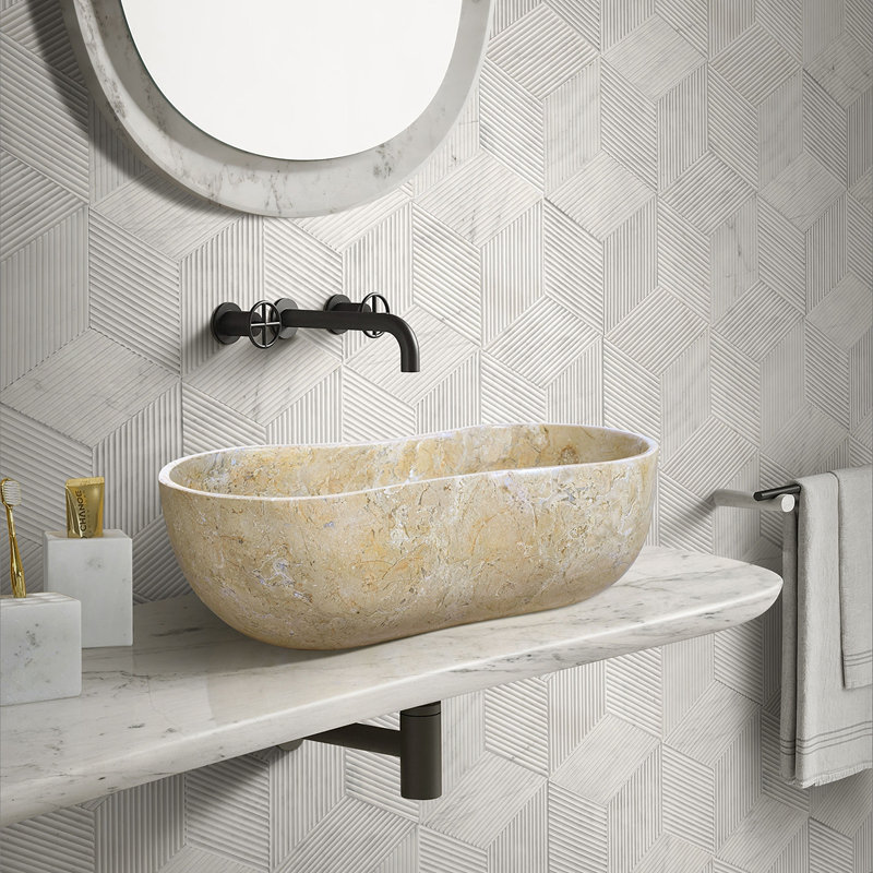 Bathroom Vessel Sink With Pre-Drilled Drain Hole, Gold