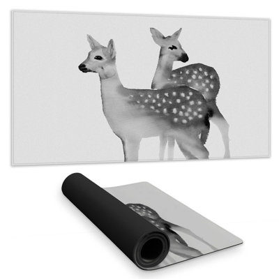 Faon black and white - 15.75"x31.50" Desk mat