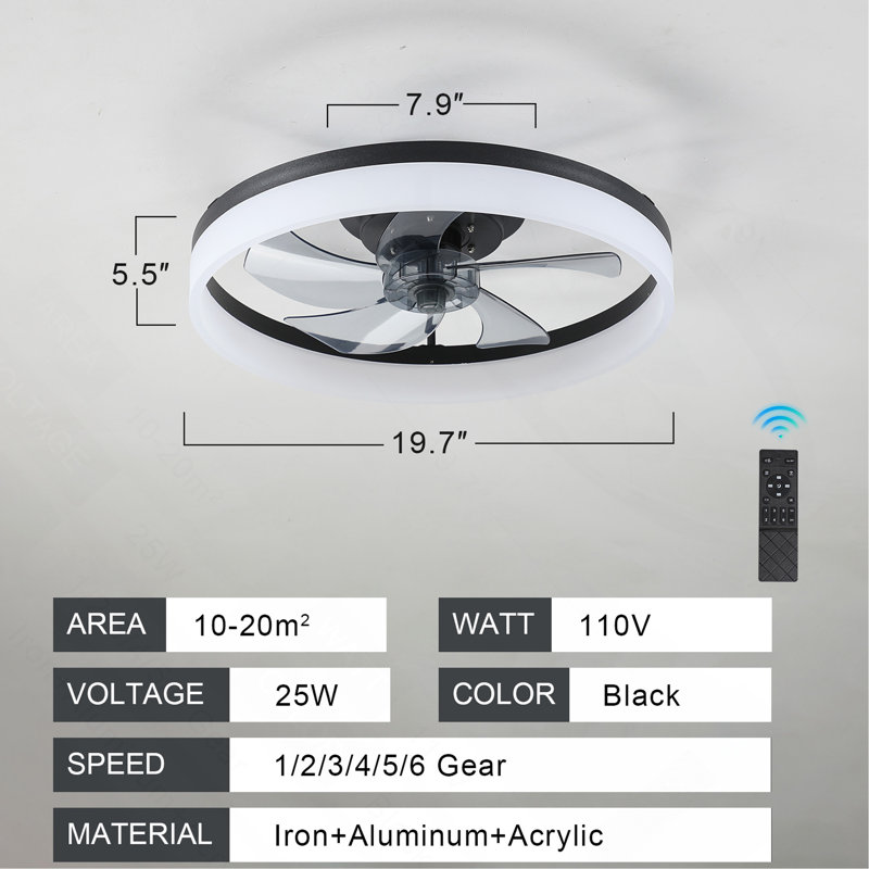 Ceiling Fan with Lights Dimmable LED