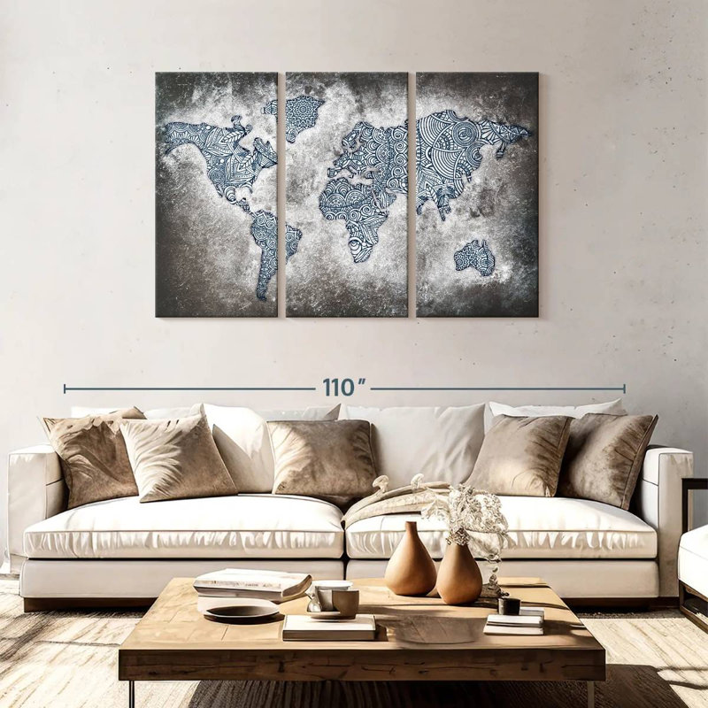 Carte du monde Aliaz, H 48 po x l 74 po