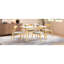 5 tables de salle à manger, table en bois d'hévéa et chaises ergonomiques, chêne blanc naturel beige, confortable pour les expériences avec table en faux bois avec structure, esthétique Mid-Century, processus d'assemblage rapide-857148480