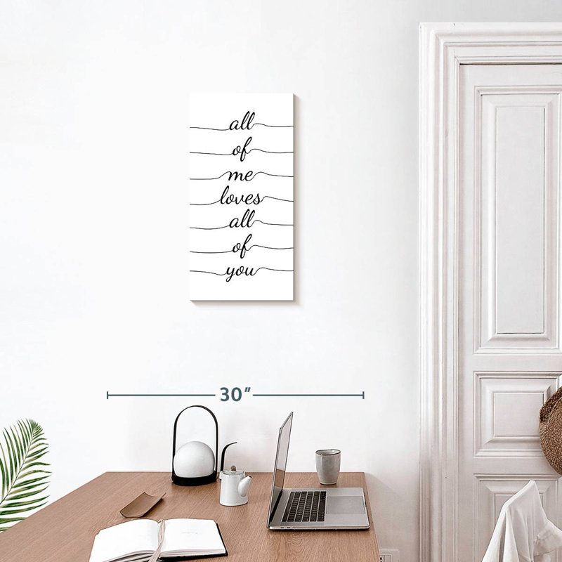 «All Of You», typographie, H 24 po x l 12 po