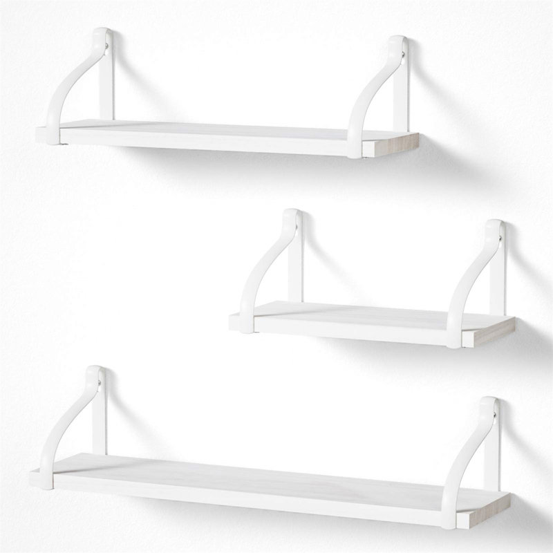 Schiffer 3 Piece Bracket Shelf, White