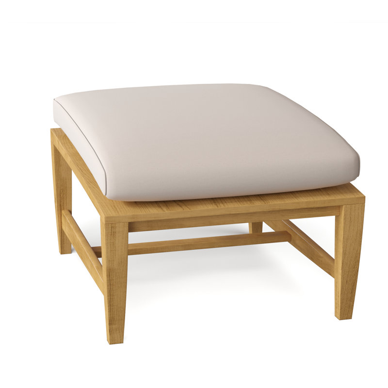 Amalfi Outdoor Teak Ottoman, Canvas Canvas Sunbrella® Canvas