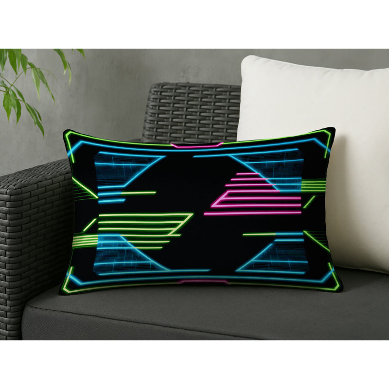 Electric Gradient Indoor And Outdoor Throw Pillow, Rectangle 14"H x 20"W