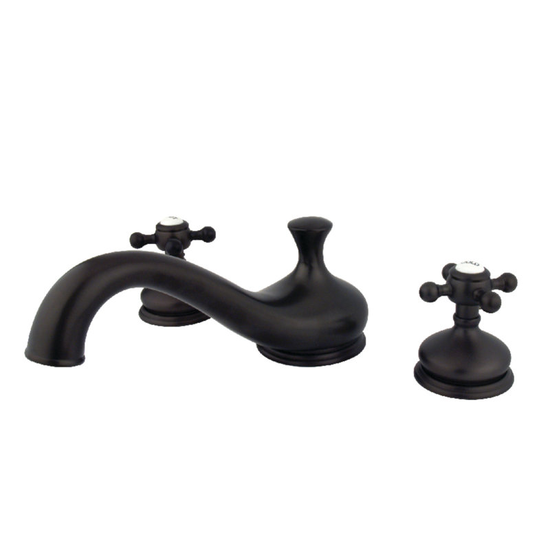 Kingston Brass Vintage Two-Handle 3-Hole Deck Mount Roman Tub Faucet, Oil Rubbed Bronze