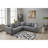 Modern Corner Sofa with Beech Wood Frame, Grey 100% Polyester & Linen Upholstery | Dimensions: 101.6 x 32.7 x 101.6 inches | Comfortable 28 DNS Foam Seating, Stylish Design for Living Room & Hotel Interiors-2052211377