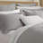 Full/Queen 3 Piece Cotton Quilt Set Light Gray