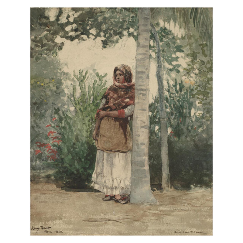 «Under a Palm Tree» par Winslow Homer - Estampe numérique, H 40 po x l 32 po