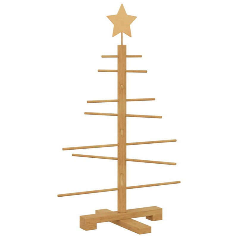 Wooden Christmas Tree with Stand Brown Bamboo, 2.46' H