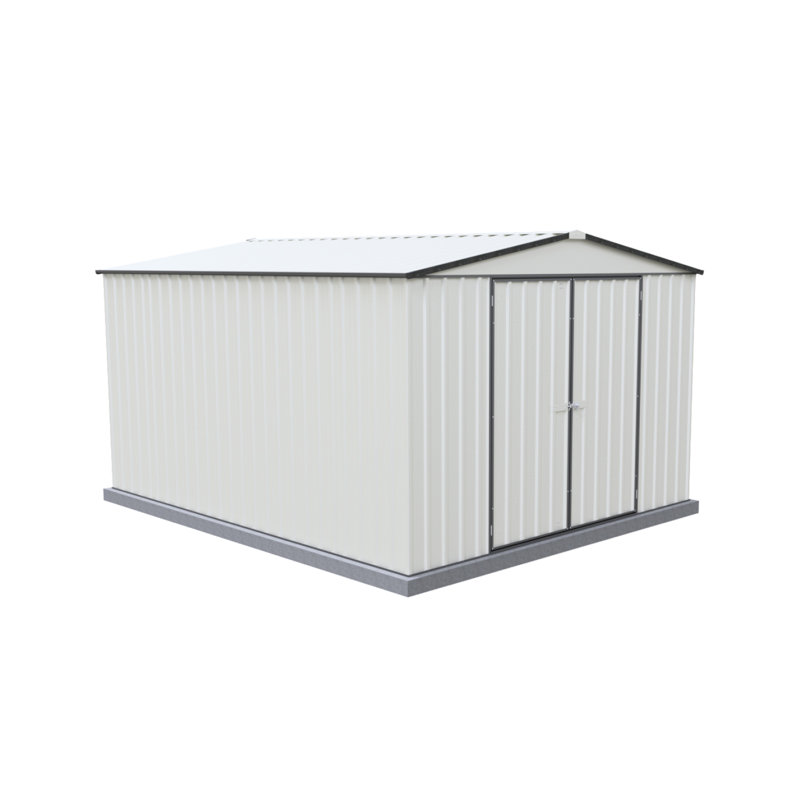 Abri de rangement en métal galvanisé résistant aux intempéries l 12 pi x P 10 pi Absco Surfmist, Surfmist