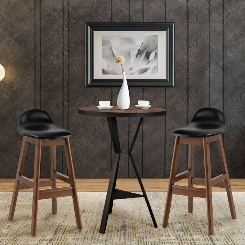 Counter Stool with Solid Wood Frame