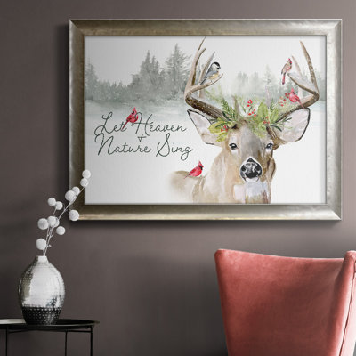 «Holiday Deer Collection A», reproduction sur toile encadrée