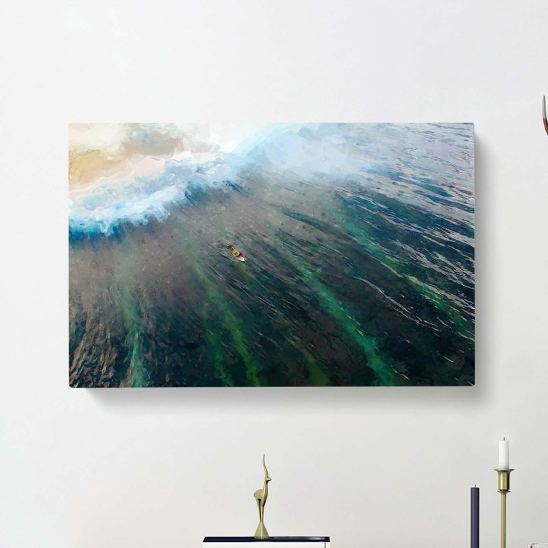 Surfing In The Maldives - Wrapped Canvas, 50cm H x 76cm W x 3cm D