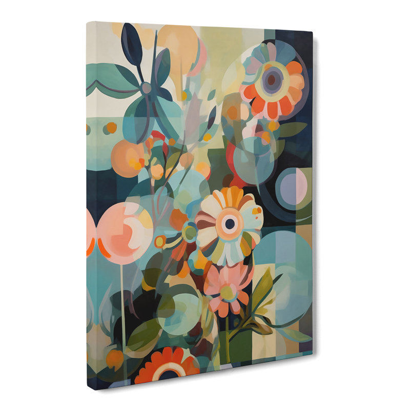 Medena Retro Flowers Vol.11 - Wrapped Canvas, 60cm H x 40cm W x 3cm D