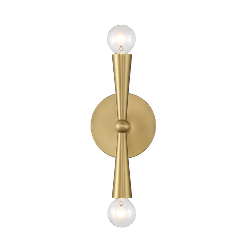 Waltner 2-Light Wall Sconce in Brass, Brass