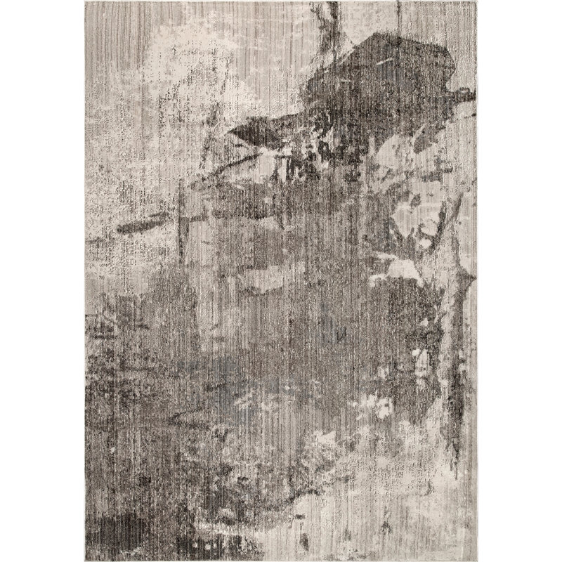 Tapis abstrait / brun clair / ivoire Miraloma, Rectangle 3 pi x 5 pi