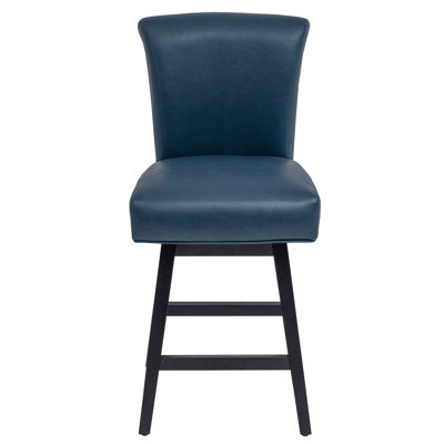 Tabourets de bar George Oliver, tabourets de bar pivotants à 360 ° de 26 po, tabourets de bar modernes à hauteur de comptoir avec tabouret de bar rembourré et haut dossier, îlot de cuisine et hauteur de comptoir, similicuir