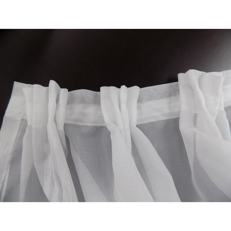 Forsman Semi Sheer Curtain Single Panel, White, 120cm H x 600cm W
