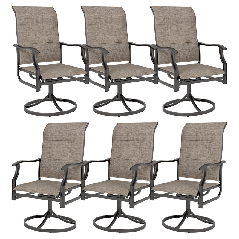 6 chaises de patio pivotantes 6 pièces