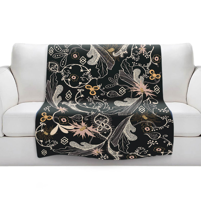 Couverture sherpae et douce en noir modern, l 51 po x L 60 po