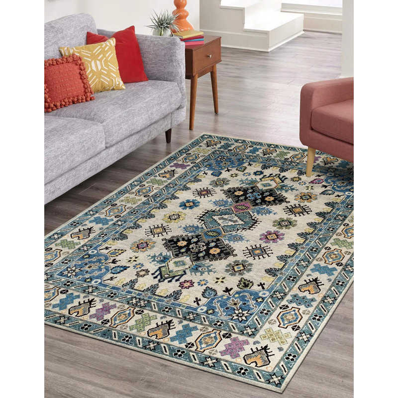 Tapis traditionnel en laine noué à la main Cozy Lydia, Rectangle 6 pi x 9 pi