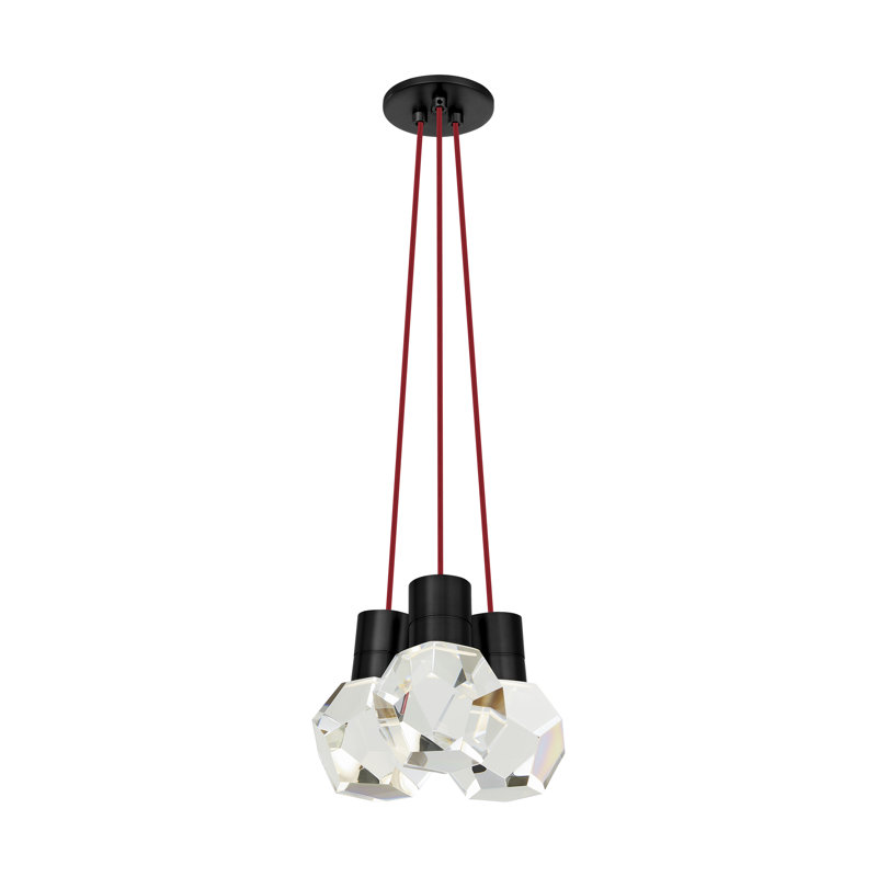 Kira 3 - Light LED Pendant, Black/Red