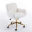Beige Velvet Bedroom Chair, Artificial Alpaca Wool Lining, 320Mm Base, 40 Recline, Adjustable Swivel Office Desk Golden Metal Large Reclining, For-1121299529