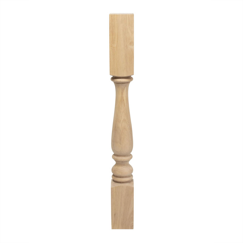 Pieds hauts et ronds, H 35,25 po x l 3,75 po x P 3,75 po, Bois franc