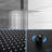 Matte Black, 10 Inch Square, Ceiling Mount, Dual Shower Head System, - Scald Feature, Easy Cleaning, Handheld Head, 360 Adjustable