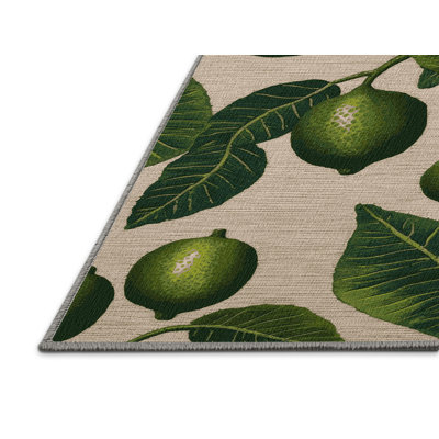 Washable Kafir Lime Fruits Area Rug