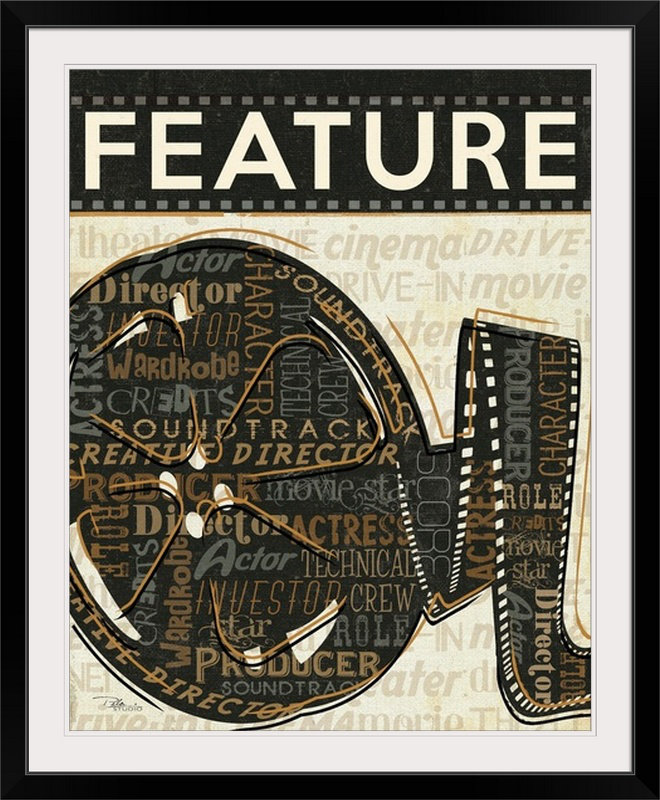 «iv rétro, annonce Cinema, H 20 po x l 16 po x P 1,5 po, Toile