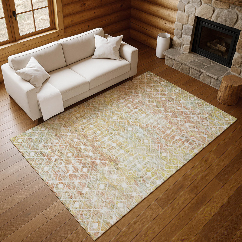 Premium Machine Washable Brennon AMF1638 Geometric Rug, Rectangle 8' x 10'