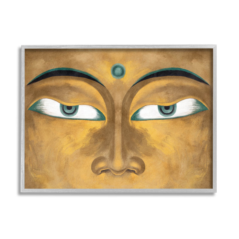 Bindi indien, gros plan, dessin par estampe numérique par Lil 'Rue, H 11 po x l 14 po x P 1,5 po, Cadre flottant gris lustré