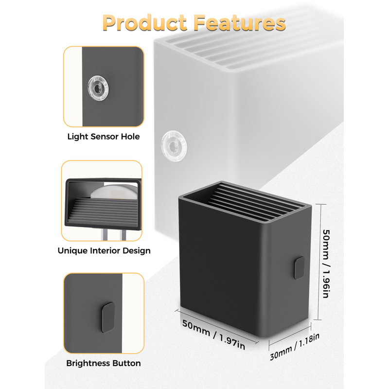 LED Night Lights Plug Into Wall [2 Pack], Plug In Nightlight, 3 Level Brightness Adjustable Night Light, Dusk To Dawn Sensor, Nightlights