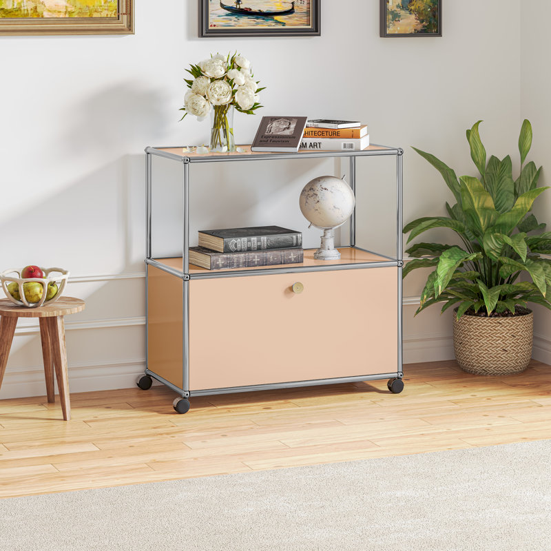 Johnphilip 29.5'' Wide 2 - Shelf Storage Cabinet, Milktea