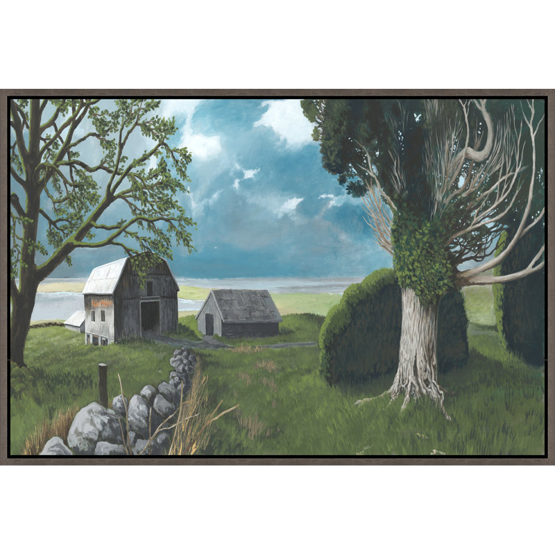 Across The Yard Painting by Sam Nash, Image Brush Gel, 25.75" H x 37.75" W