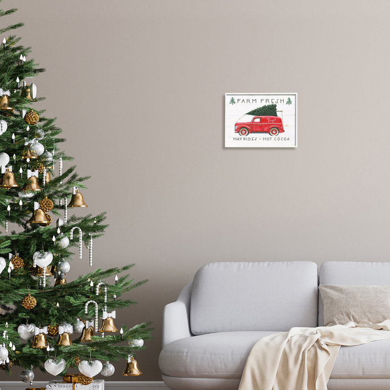 «Farm Fresh Rustic Antique Holiday», enseigne noire encadrée, art texturé par James Wiens, H 11 po x l 14 po x P 1,5 po