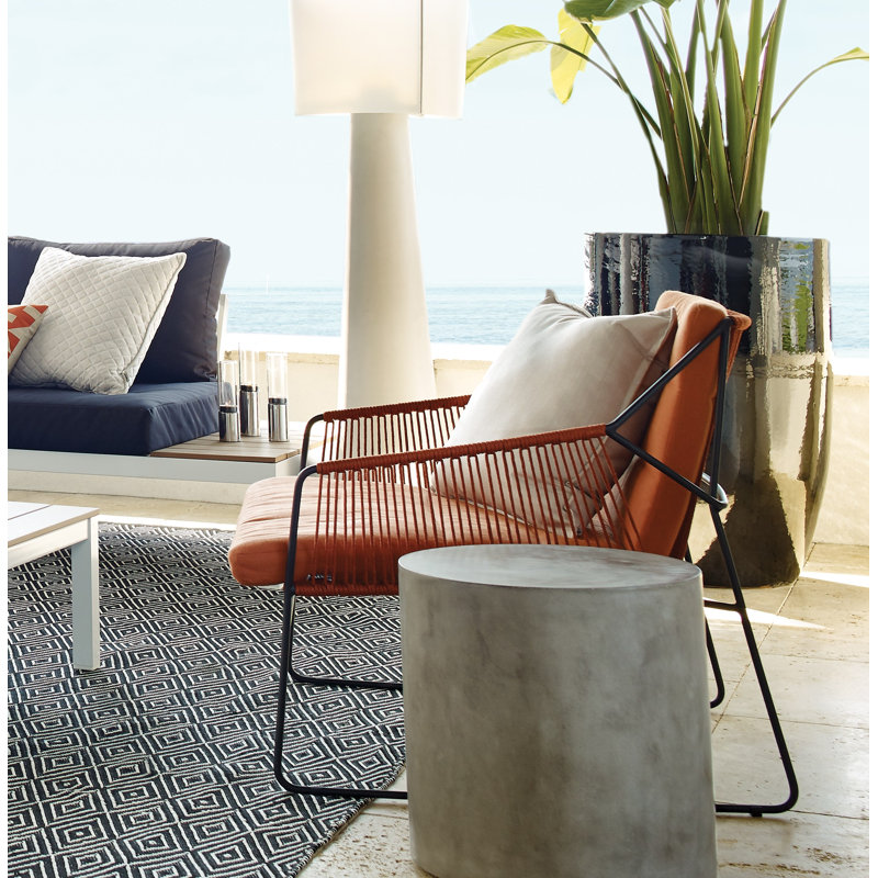 Perpetual Outdoor Round Side Table, Slate Gray, 15" Diameter