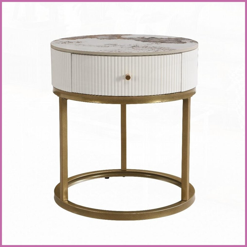 Sintered Stone Coffee Table for Living Room Bedroom, Easy-Clean High-Gloss Marble Texture, Sturdy &amp; Quick Assembly