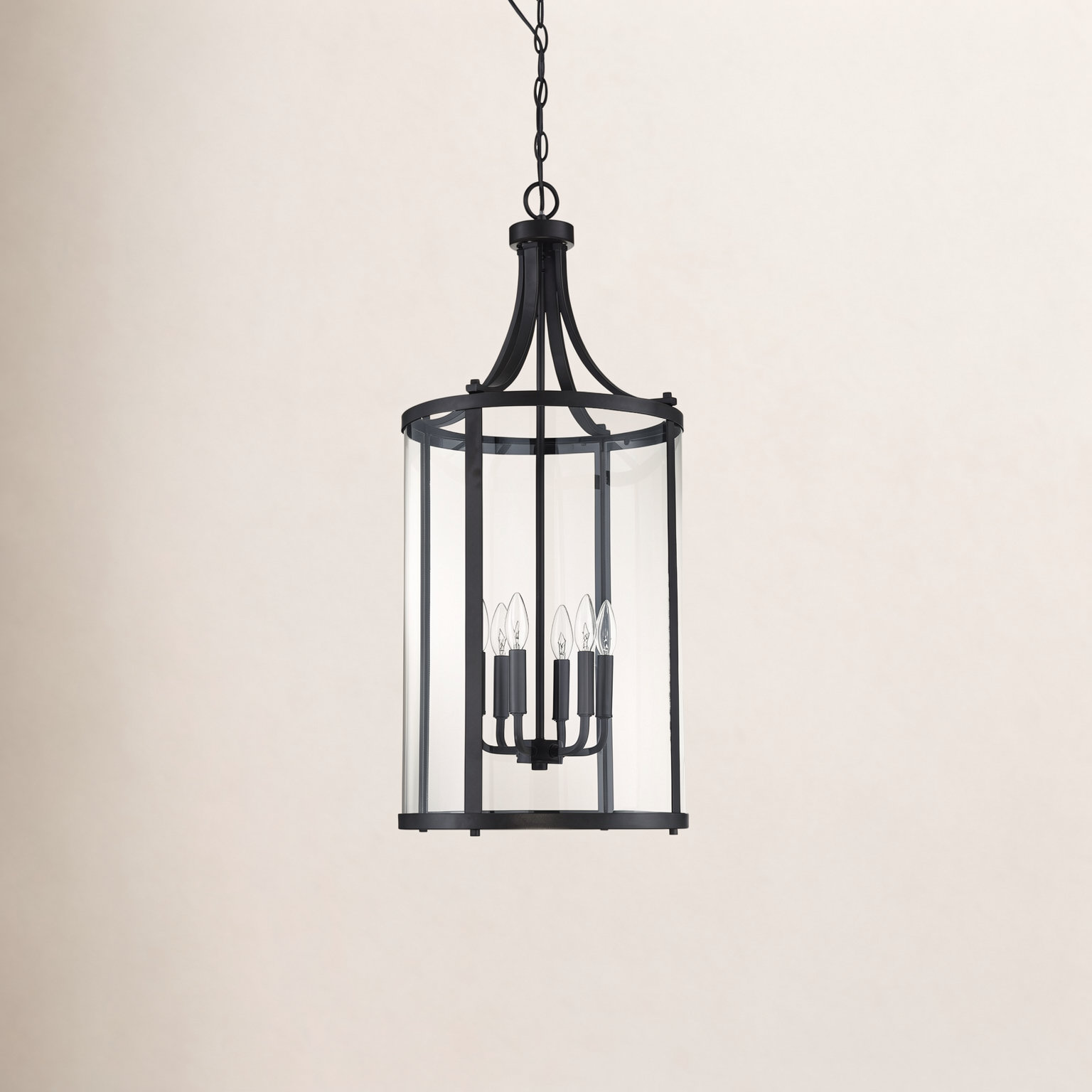 Wayland Chandelier, Black, 6 Lights, 34" H x 16" W x 16" D