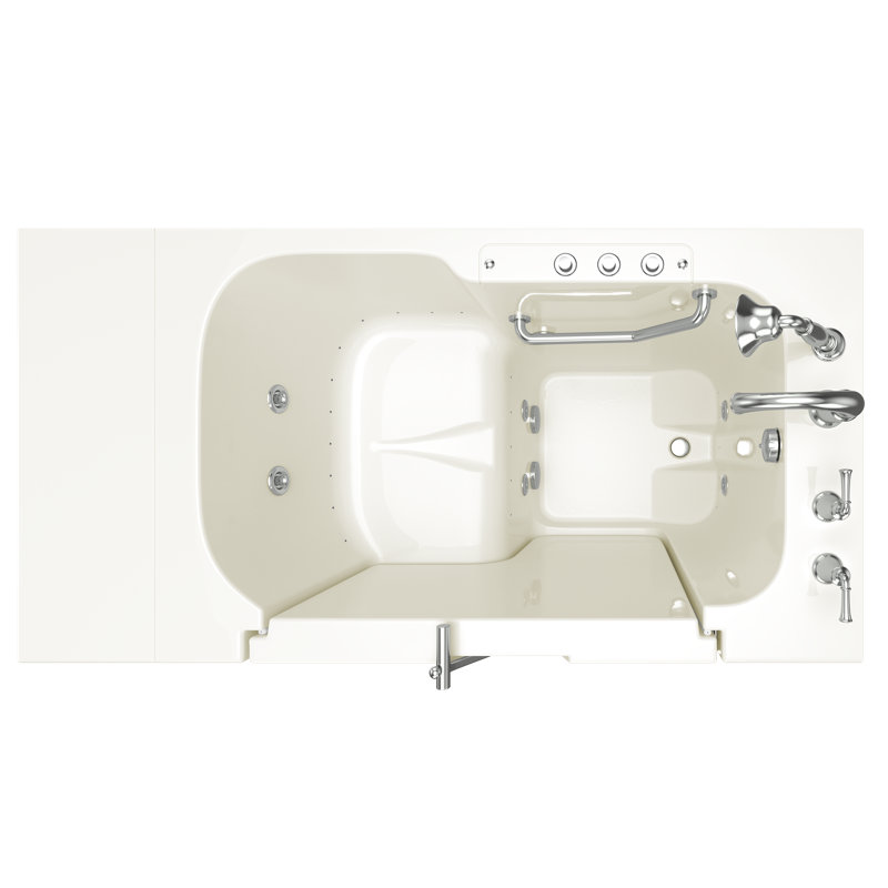 52'' x 32'' Fiberglass Bathtub with Faucet, Linen, Right