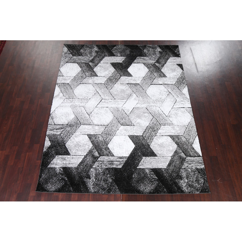 Tapis oriental transitionnel à treillis 7 x 10, Rectangle 7 pi 10 po x 9 pi 10 po