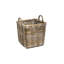 Wicker Log basket square S/2 50x45, 35x40cm