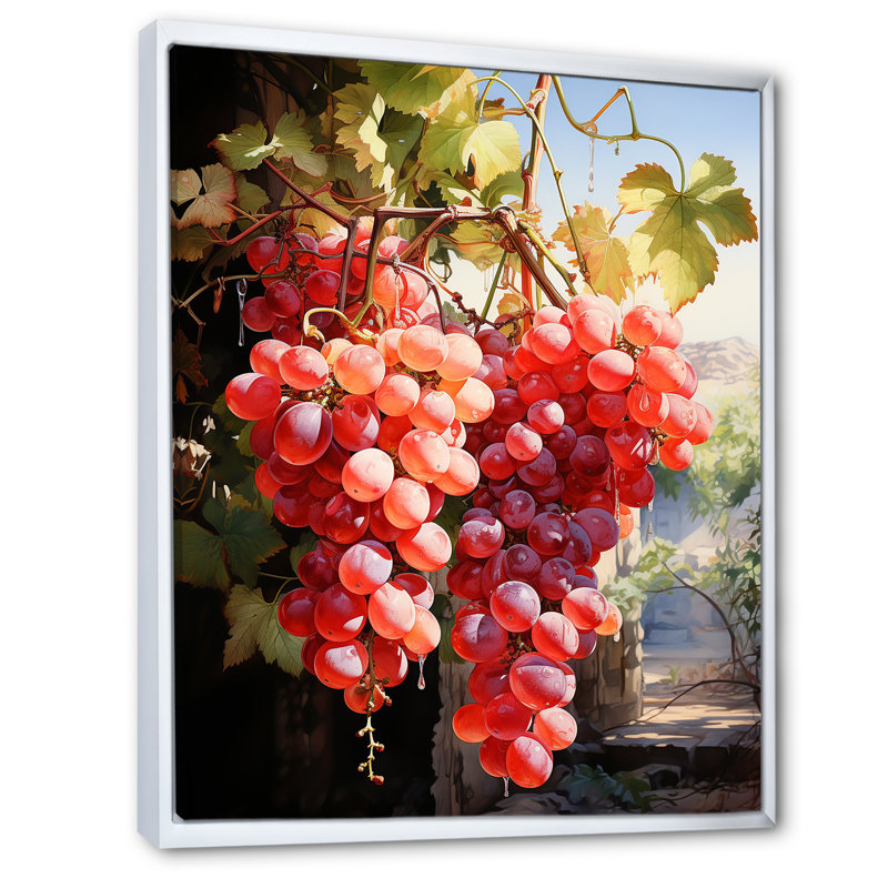 Vineyard Gentle Impression II - vin, art mural, H 44 po x l 34 po x P 1,5 po, Cadre flottant blanc