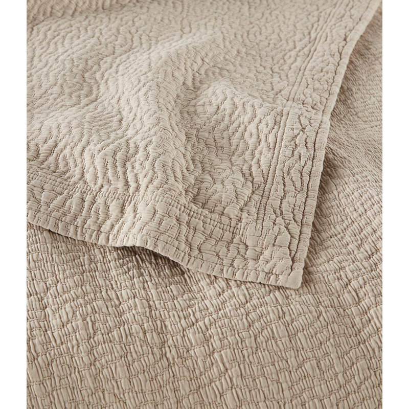 Mia 100% Cotton Coverlet, Dune, King/Cal King Coverlet