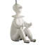 Lampe de table clown moderne en résine 21,2 pouces avec support pour téléphone - Éclairage décoratif fantaisiste pour chambre à coucher, salon ou chambre d'enfant, blanc-471881108-471881112