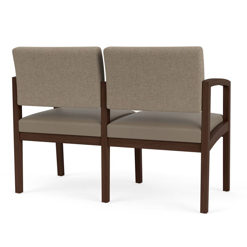 Lenox 2-seater tandem chair, Archetype Silt / Modena Farro, Noyer Riftwood