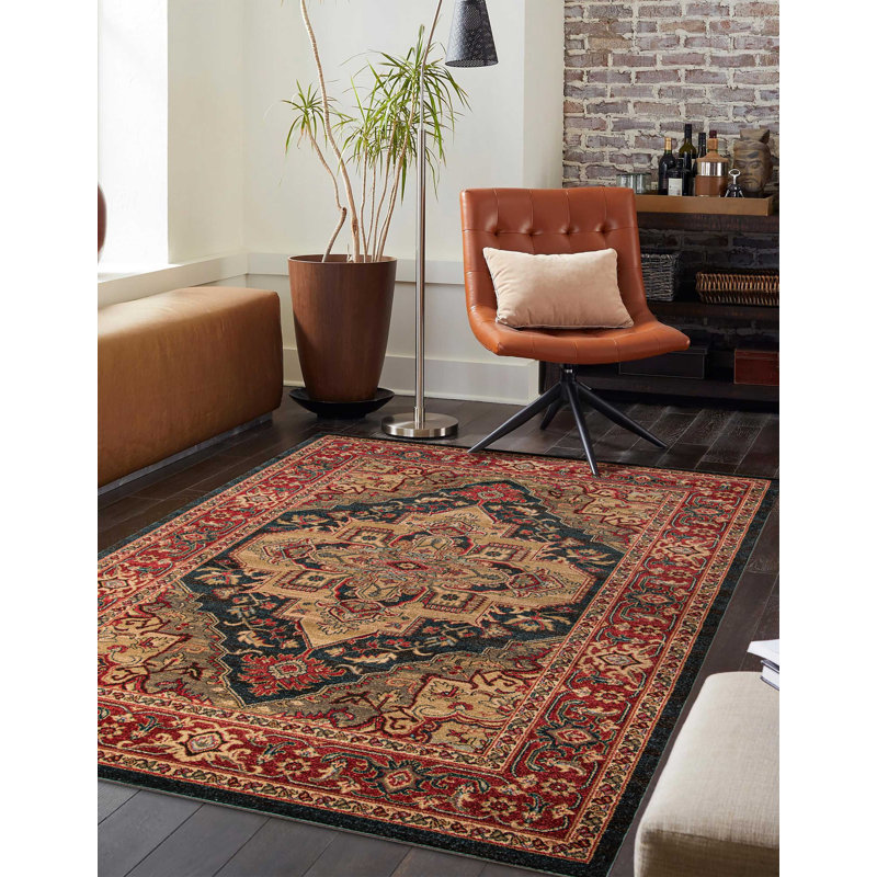 Tapis bleu marine Gundars, Rectangle 3 pi 11 po x 5 pi 7 po