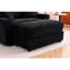 Chaise simple de conception moderne avec espace de vie confortable et amovible en velours côtelé noir
